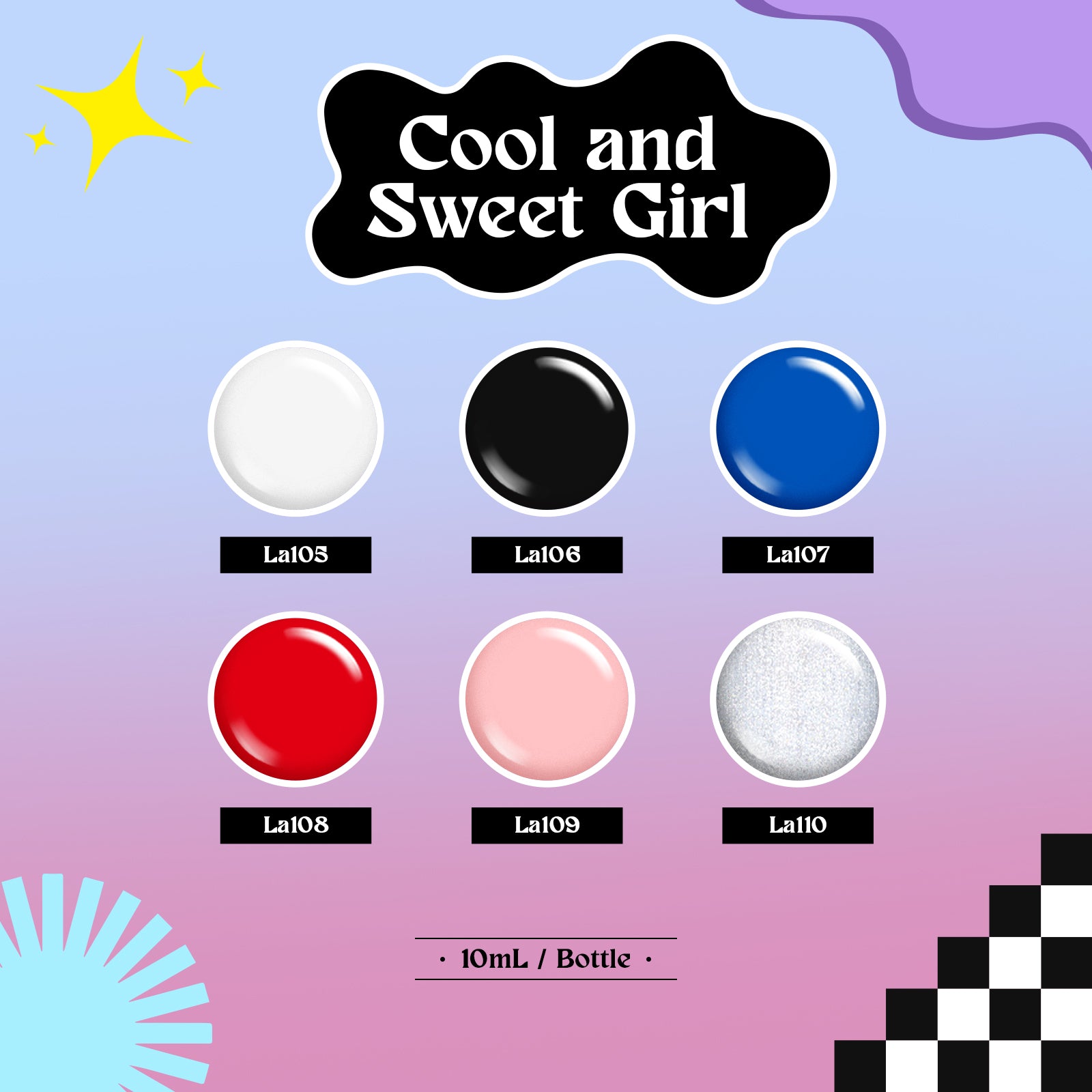 Cool and Sweet Girl 6 Colors Set