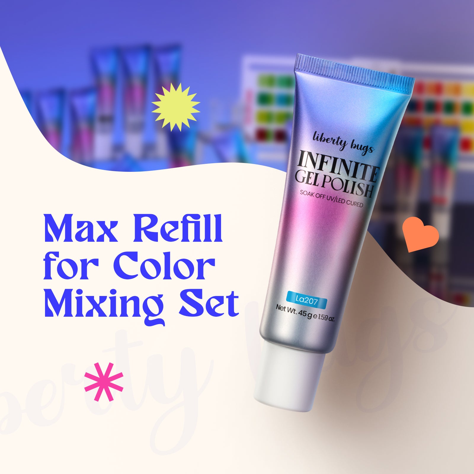 Infinite Gel Polish Cyan Blue Gel Nail Polish,45ml Large Refill for Color Mixing,UV Cured
